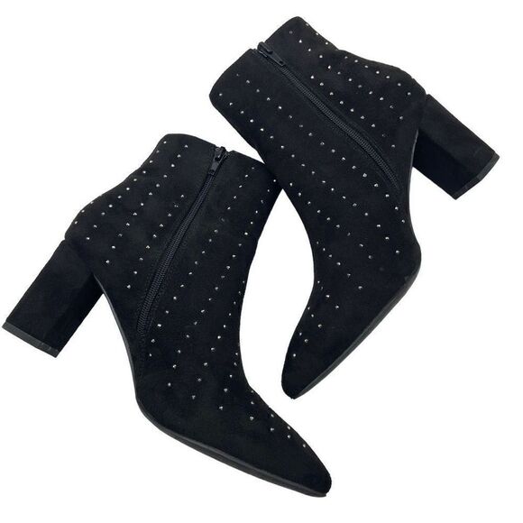 H Halston Women's Tokyo Bedazzled Ankle Booties Black Size 8.5 - Picture 6 of 9